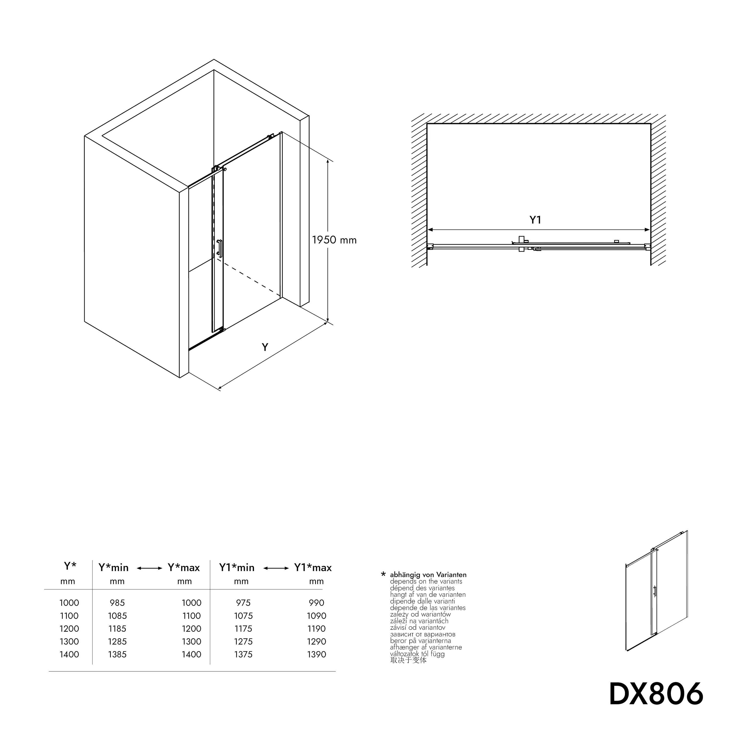 Inbyggnadsdusch med skjutdörr DX806A FLEX - Image 14