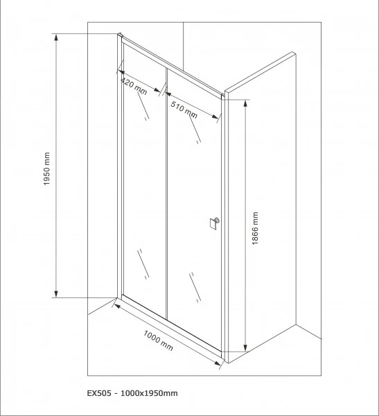 Inbyggnadsdusch med skjutdörr EX505 - Image 10