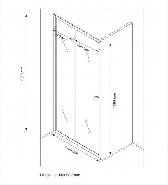 Inbyggnadsdusch med skjutdörr EX505 - Image 11