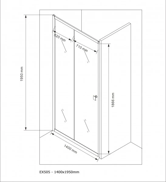 Inbyggnadsdusch med skjutdörr EX505 - Image 13