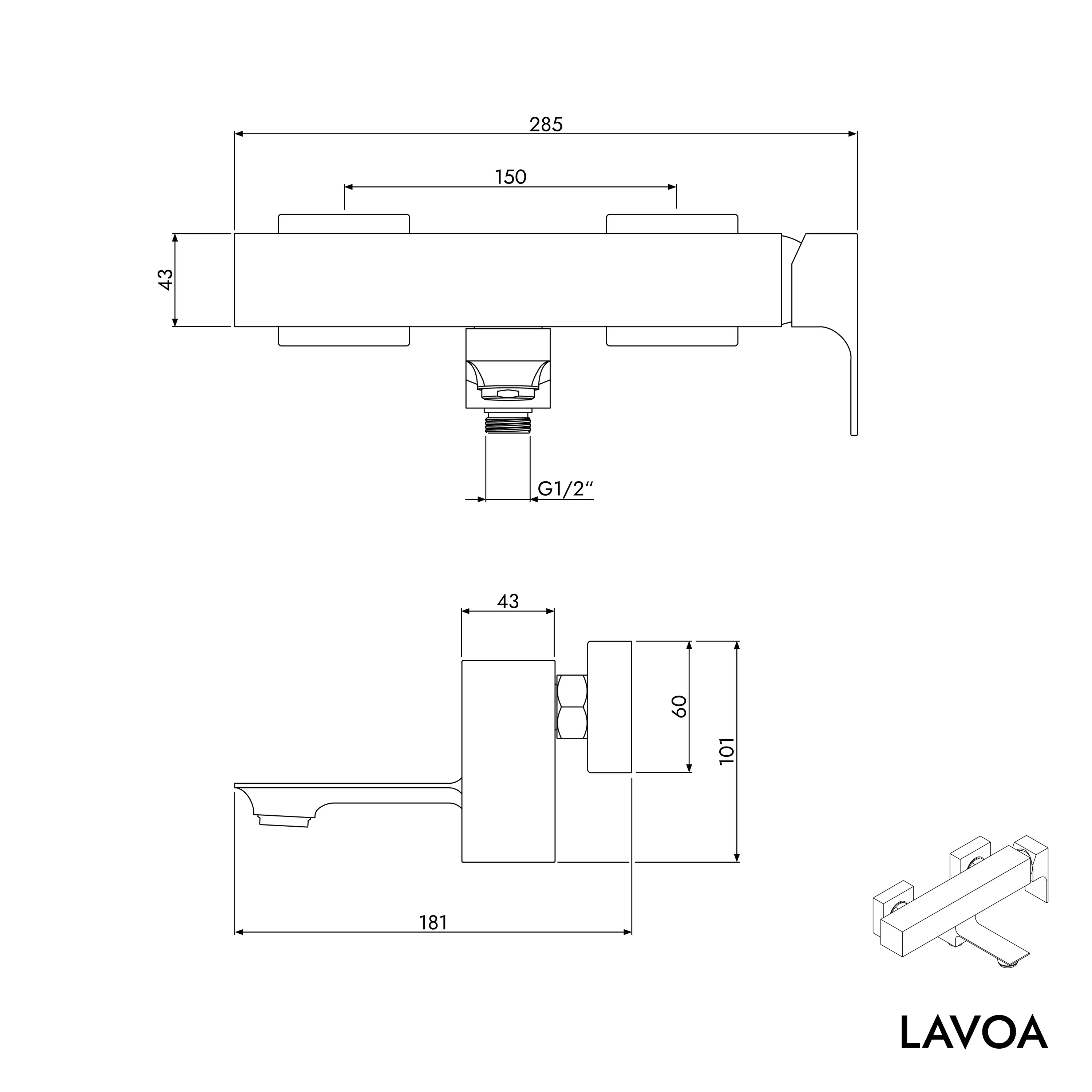 Badkarspåfyllnings-duscharmatur LAVOA - Image 7