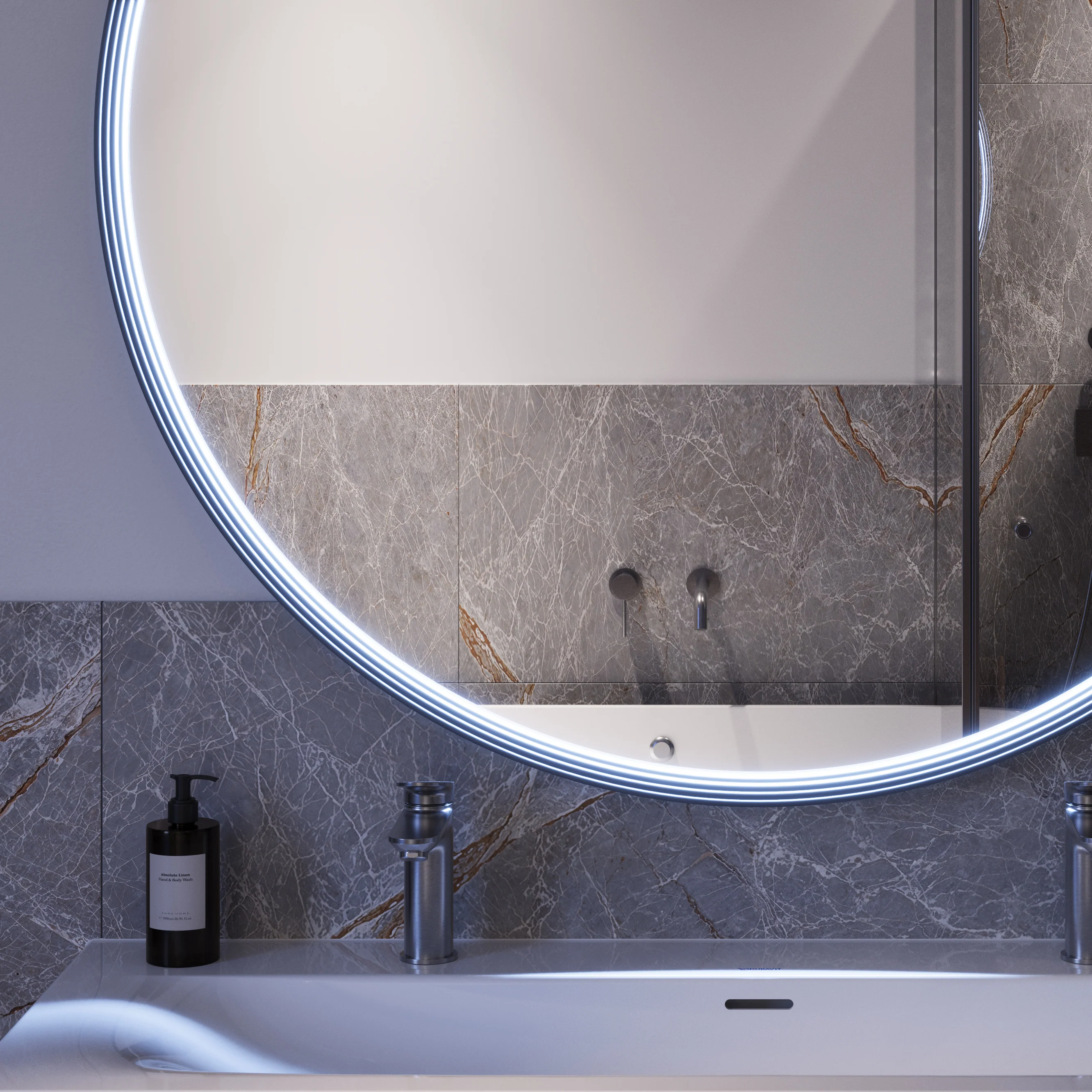 LED-badrumsspegel BELDIVO rund - 120 cm - Image 5