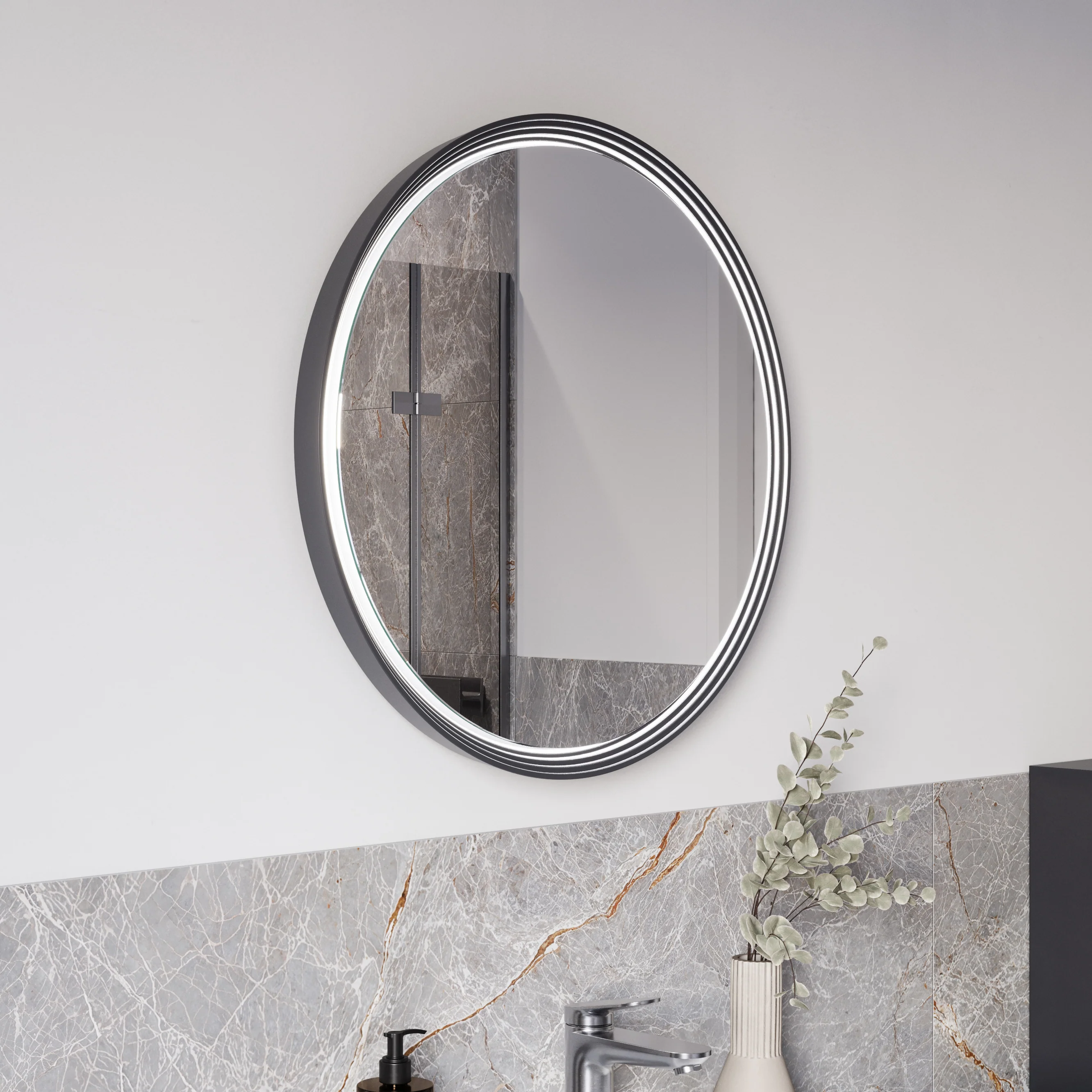 LED-badrumsspegel BELDIVO rund - 60 cm - Image 7