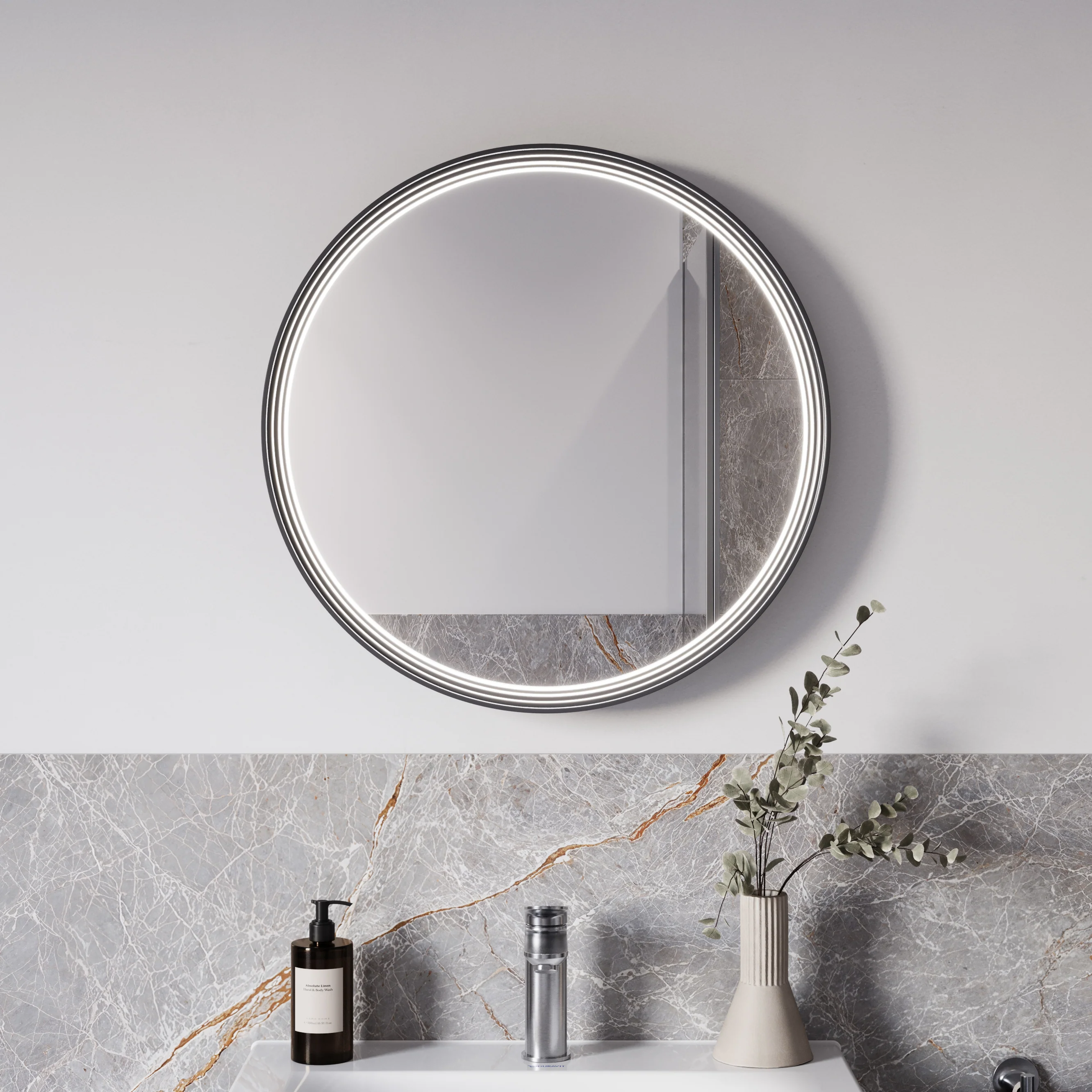 LED-badrumsspegel BELDIVO rund - 60 cm - Image 8