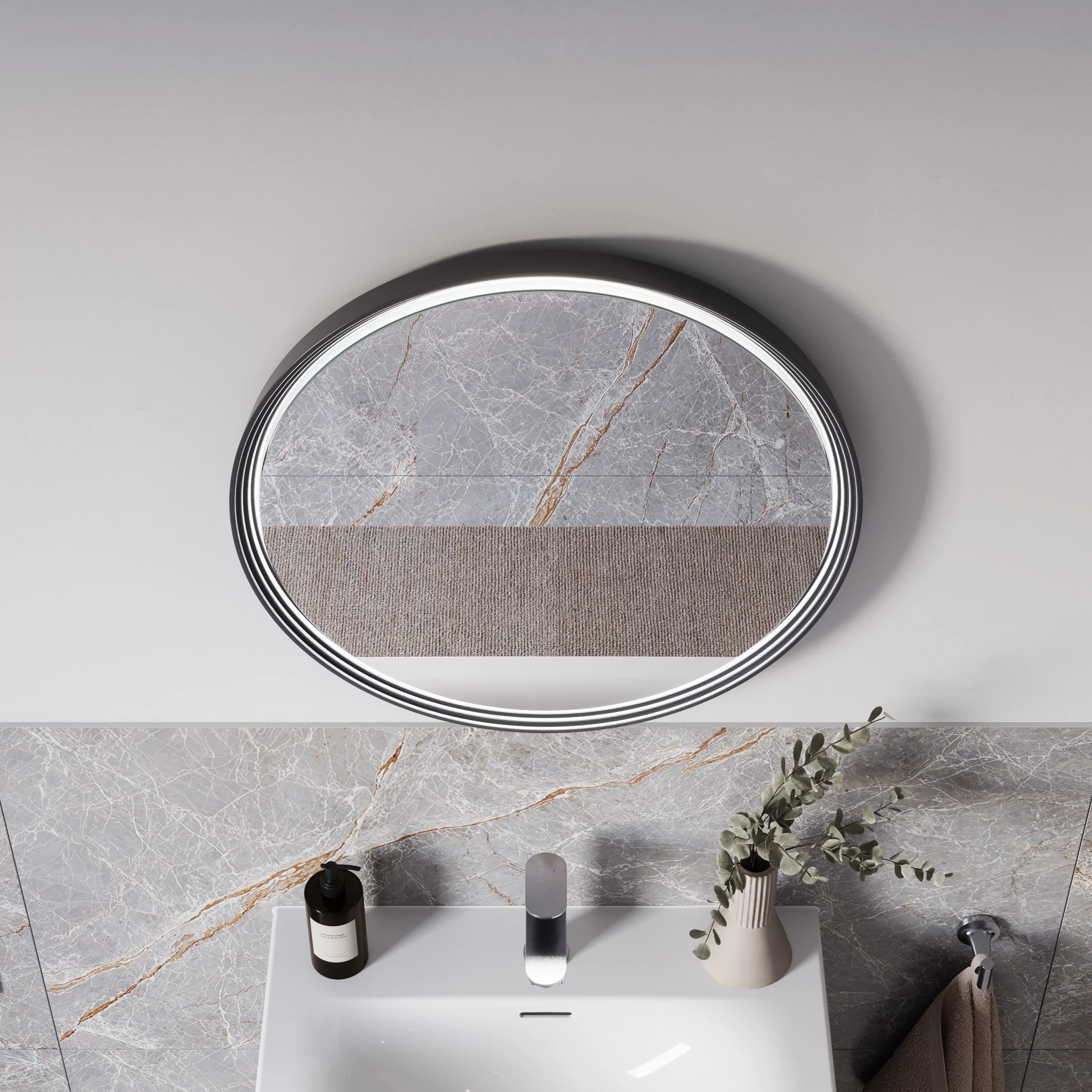 LED-badrumsspegel BELDIVO rund - 60 cm - Image 9