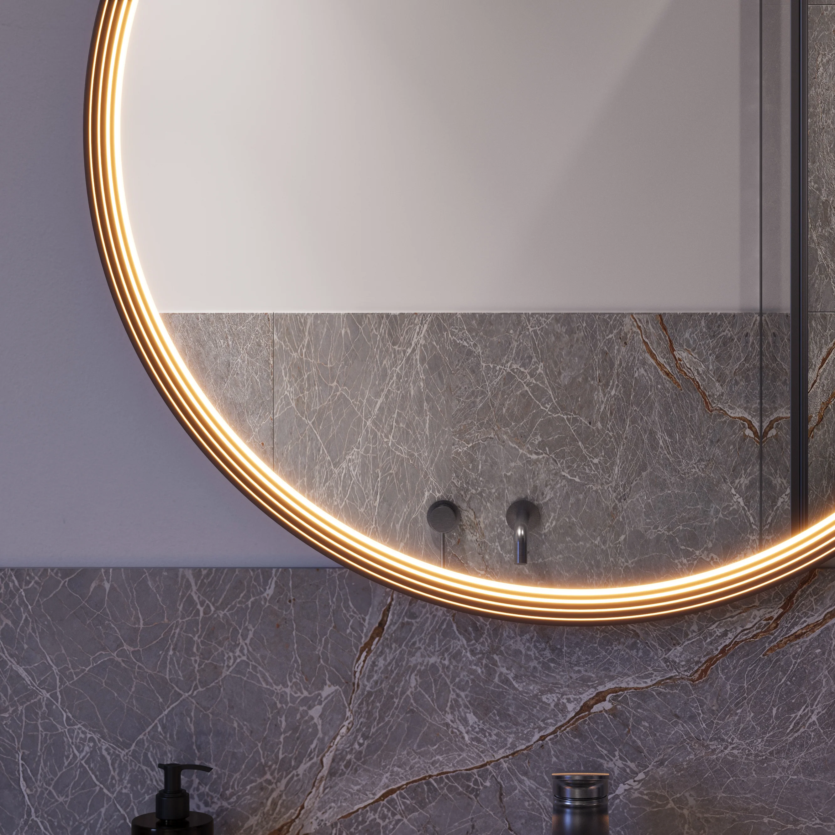 LED-badrumsspegel BELDIVO rund - 80 cm - Image 6