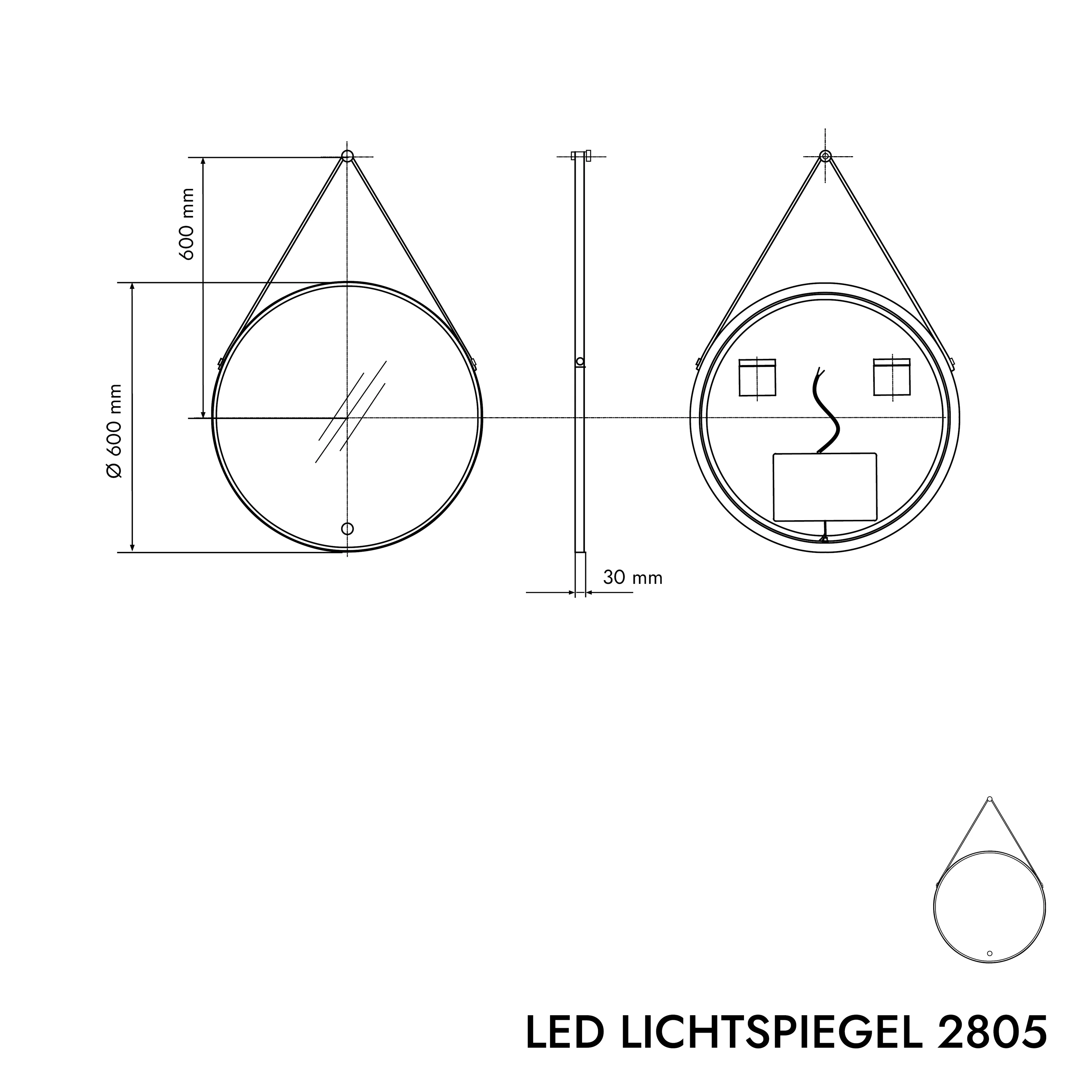 LED-upplyst Badrumsspegel 2805 Round - Image 3