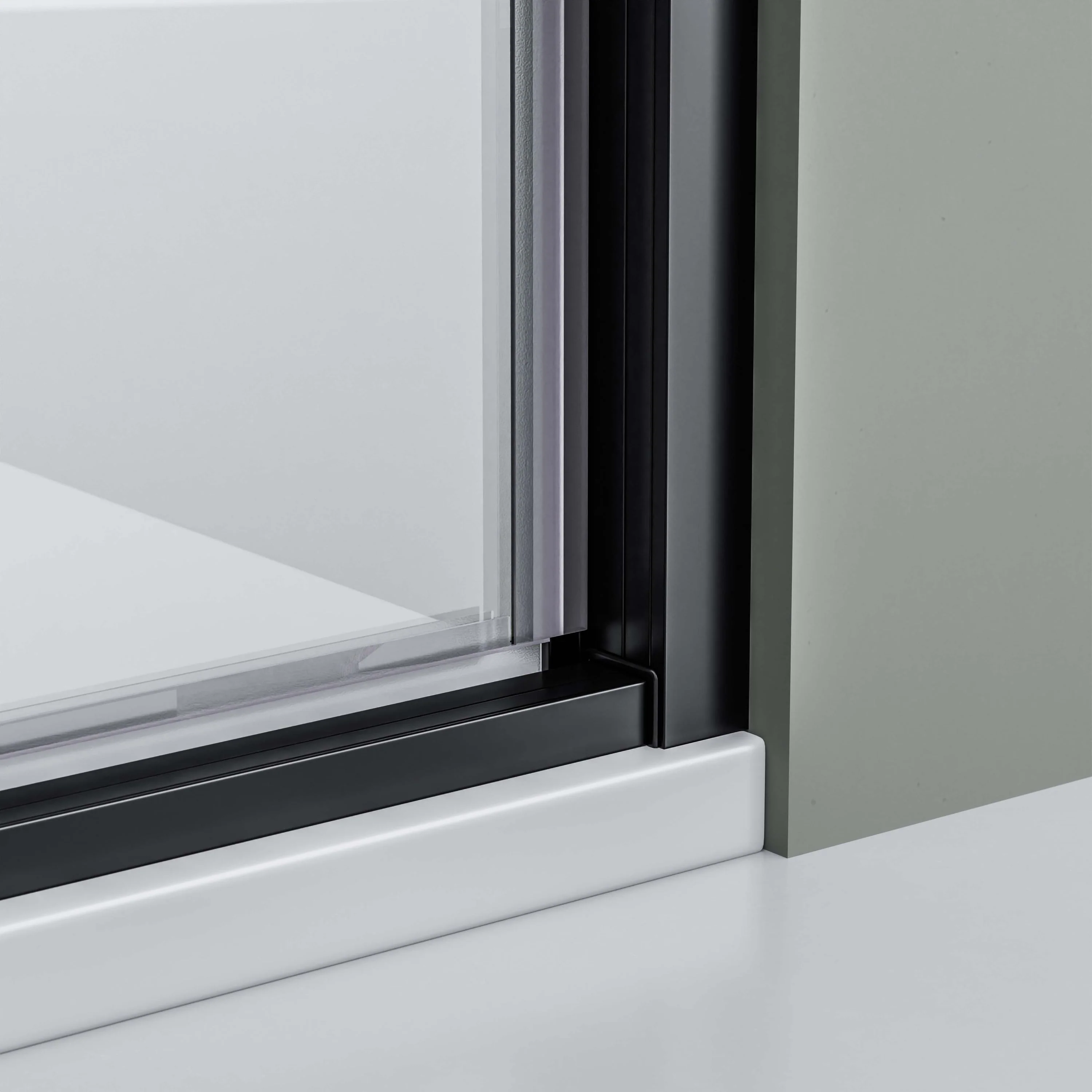 Nischdusch med svängdörr på fast panel NT606 FLEX - 6 mm nano klar glas - profilfärg valbar - Image 10