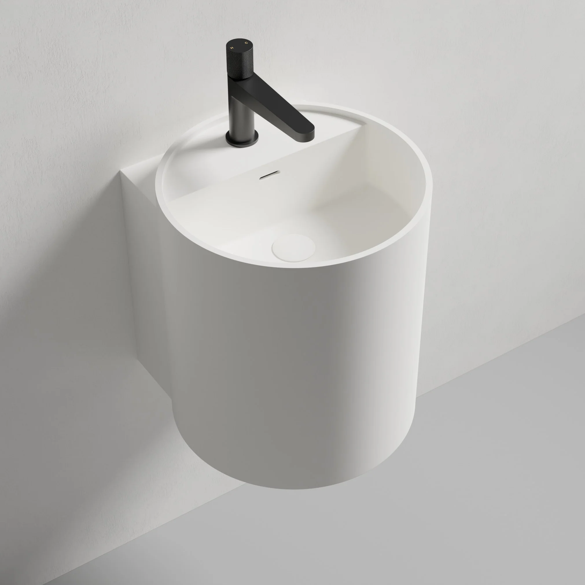 NT2440 vägghängd tvättställ i gjuten mineral - Image 3