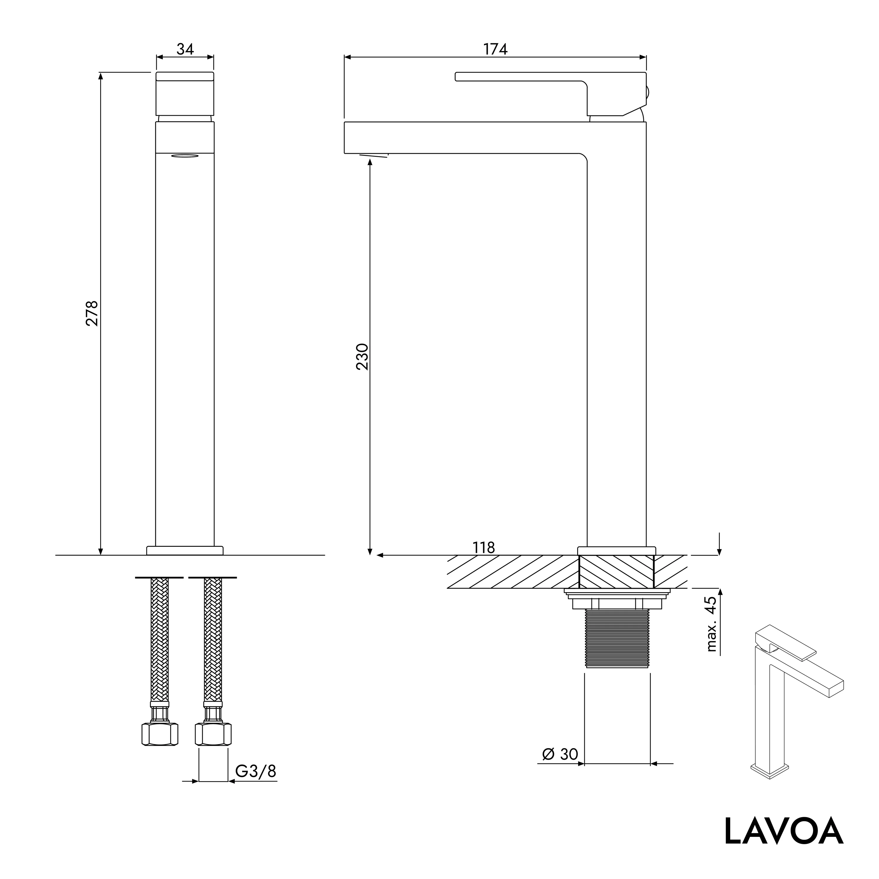 Tvättställsblandare LAVOA L - Image 10