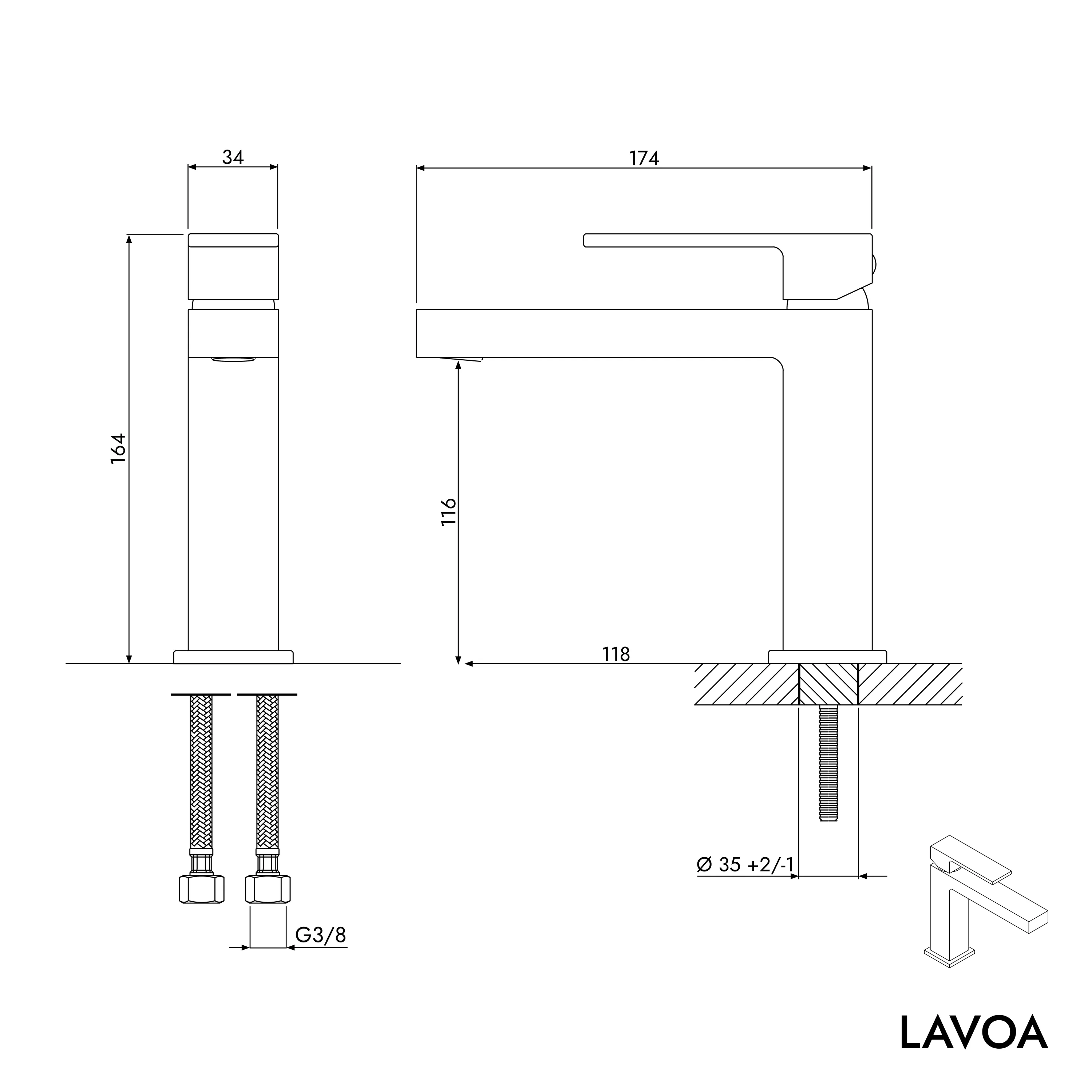 Tvättställsblandare LAVOA M - Image 10