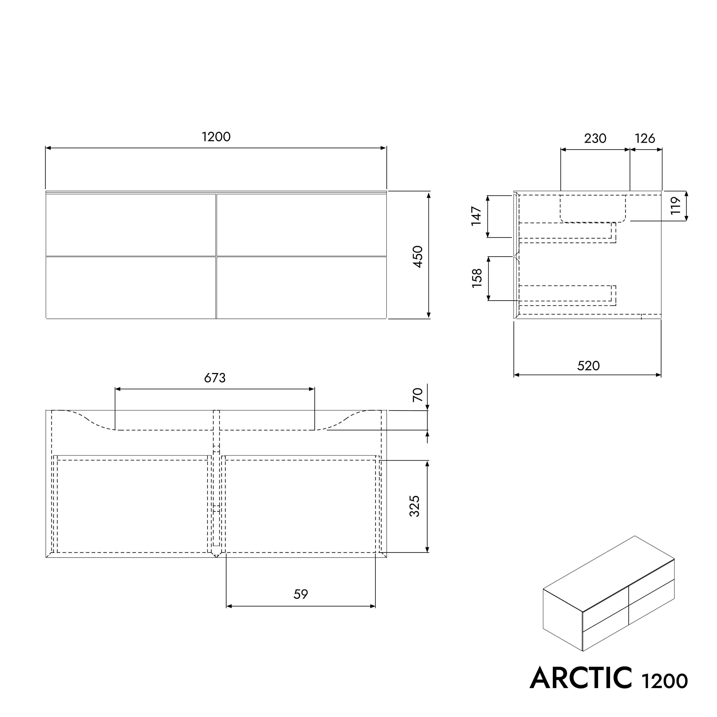 Tvättställsskåp ARCTIC 1200 - Image 6