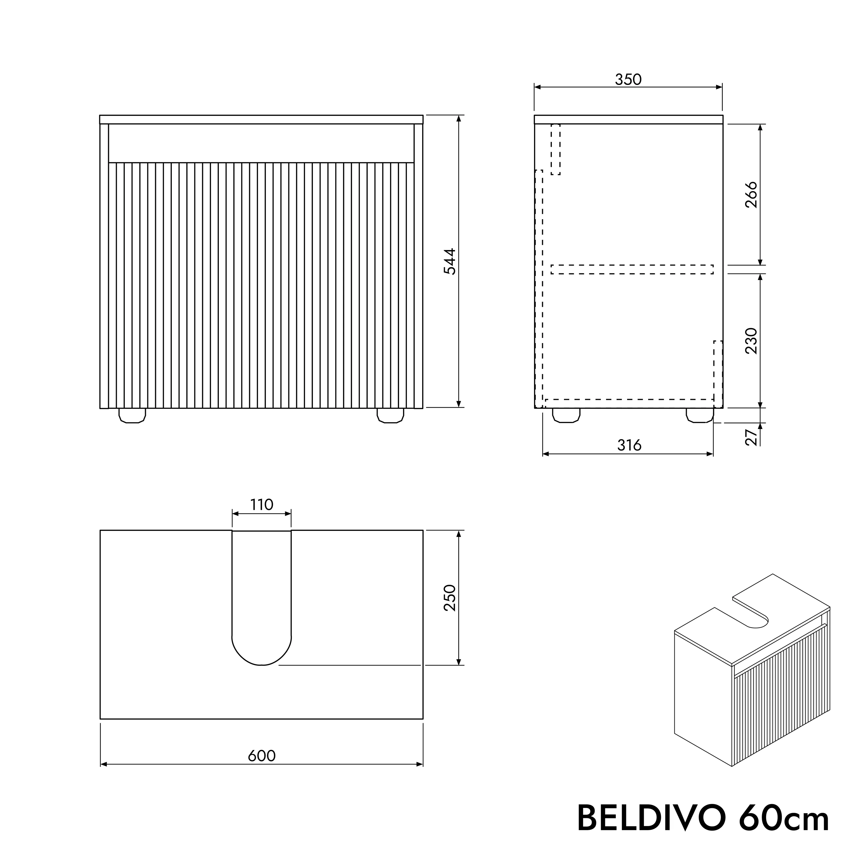 Tvättställsskåp BELDIVO 60 cm - Image 24