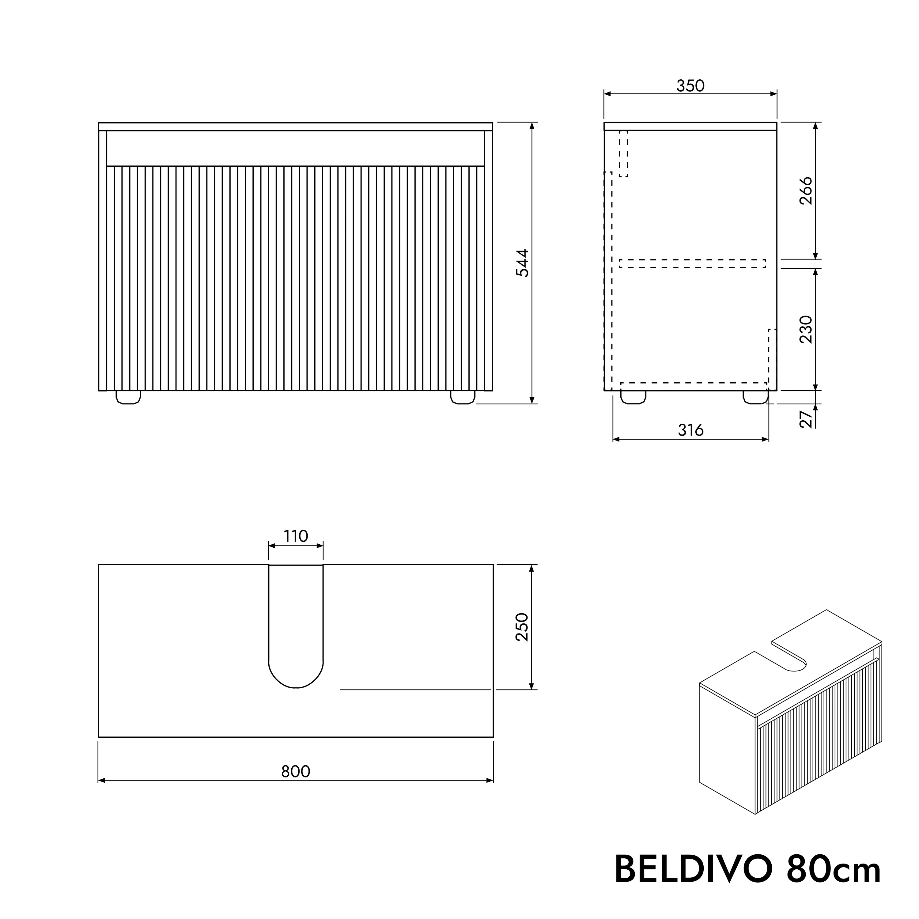 Tvättställsskåp BELDIVO 80 cm - Image 24