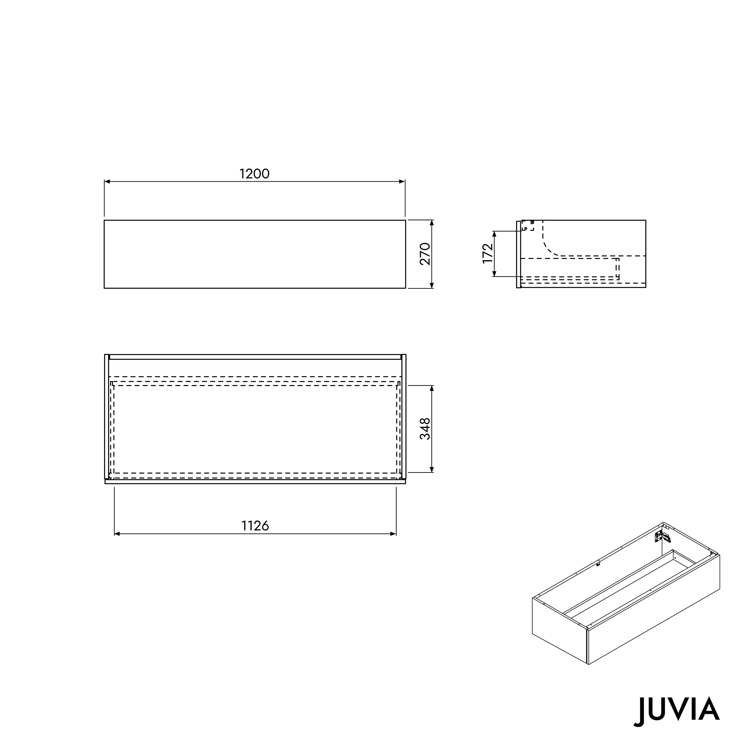 Tvättställsskåp JUVIA 100 cm upp till 160 cm - Image 45