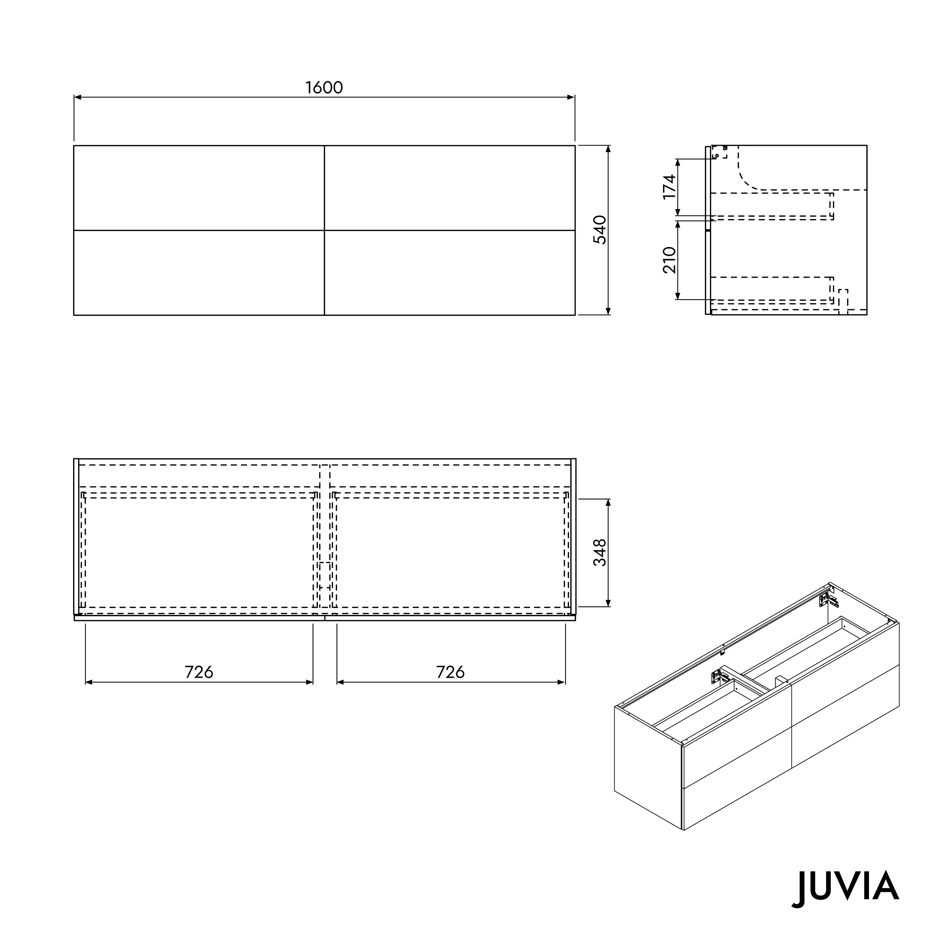 Tvättställsskåp JUVIA Classic 2 - 100 cm till 160 cm - Image 47