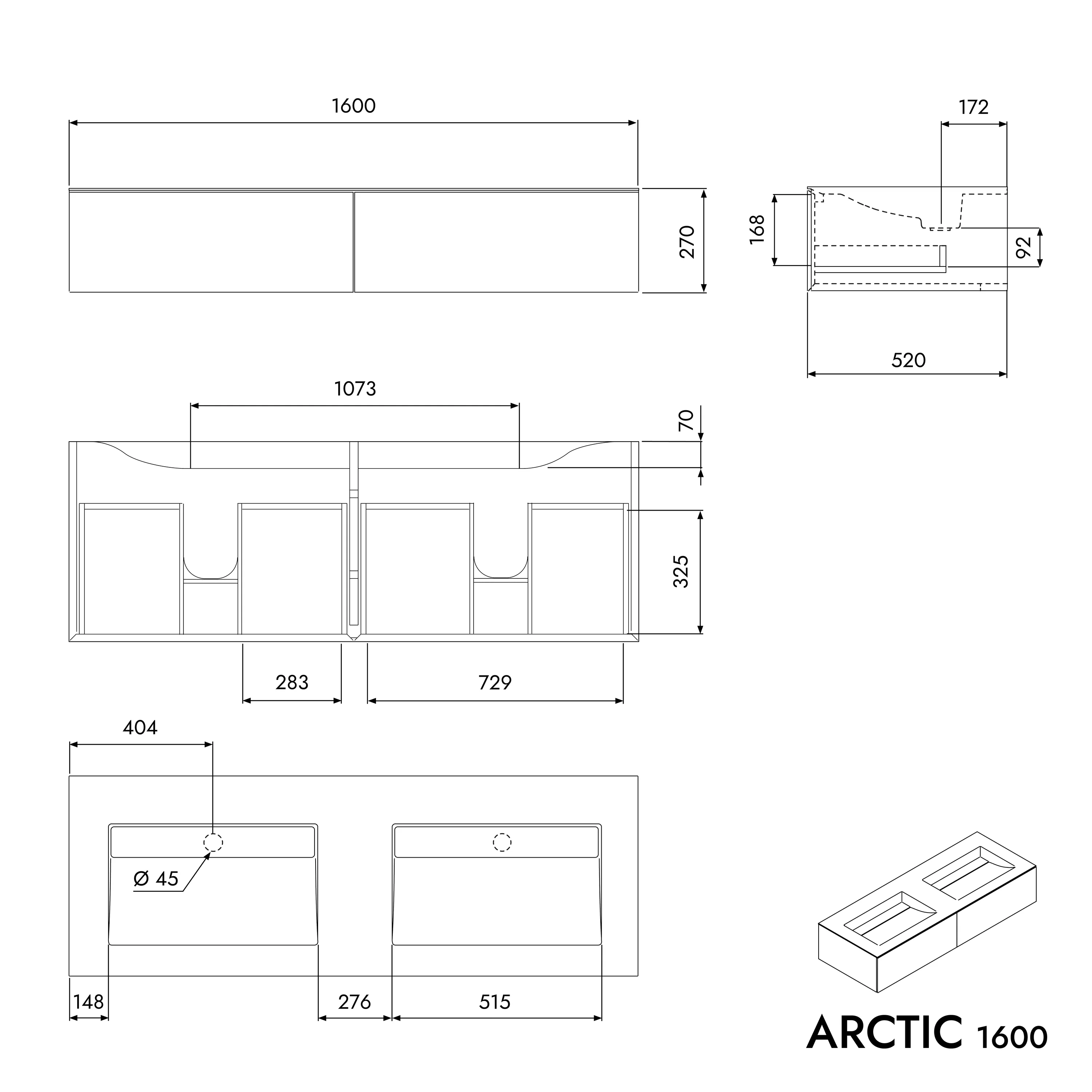 Tvättställsunderskåp ARCTIC 1600 - Image 6