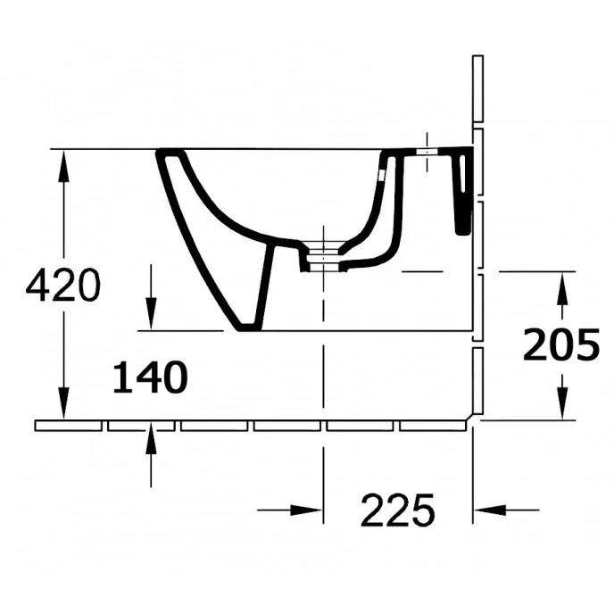 Vägg-hängande bidé BH101 - Image 3