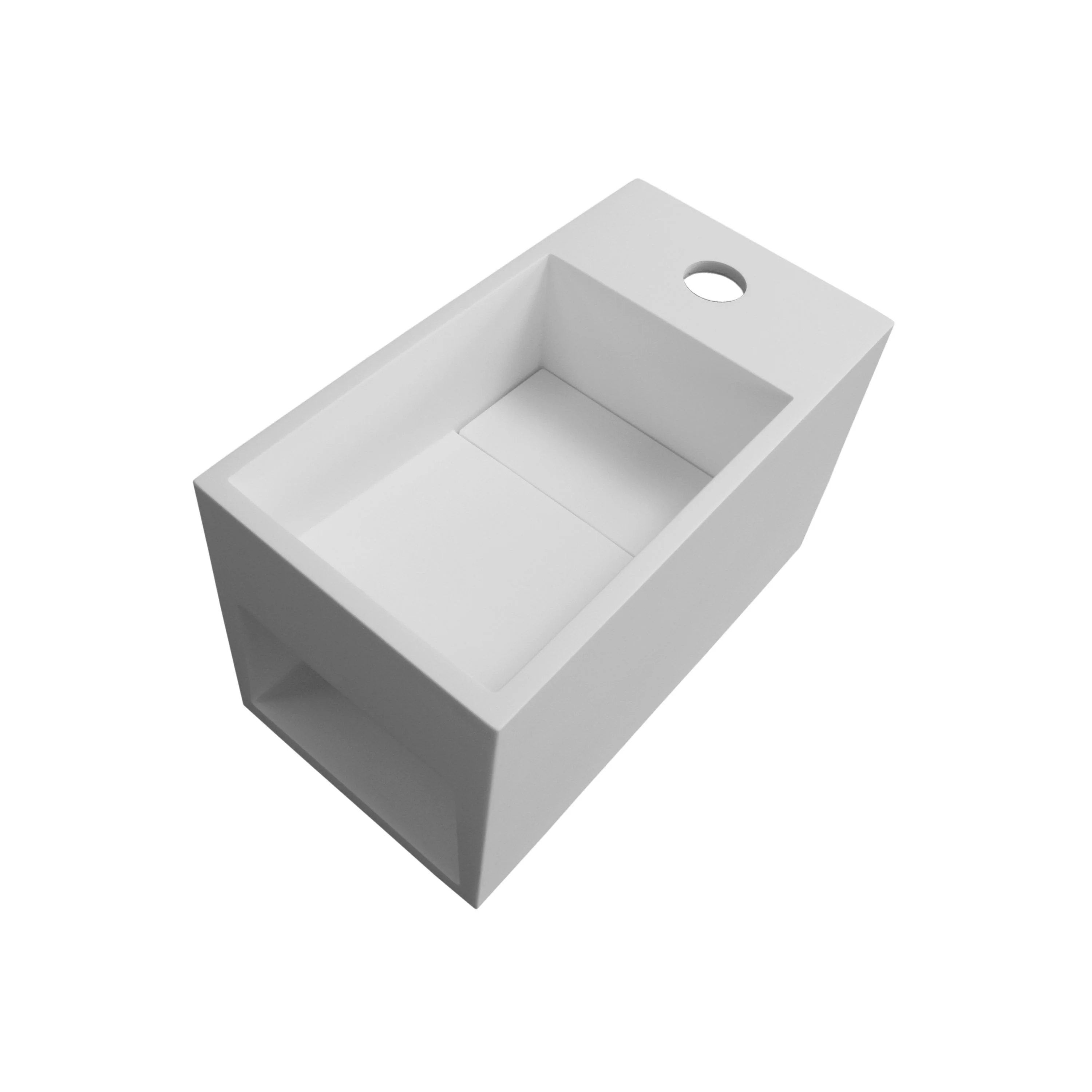 Vägghängt tvättställ PB2046 i gjuten mineral - Image 4