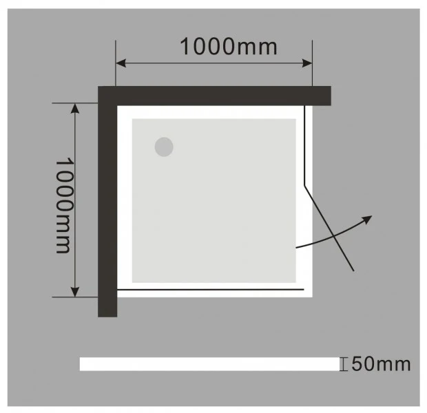 Vikbar duschvägg av nano-glas, EX213, 100 x 100 x 195 cm + duschkar - Image 11
