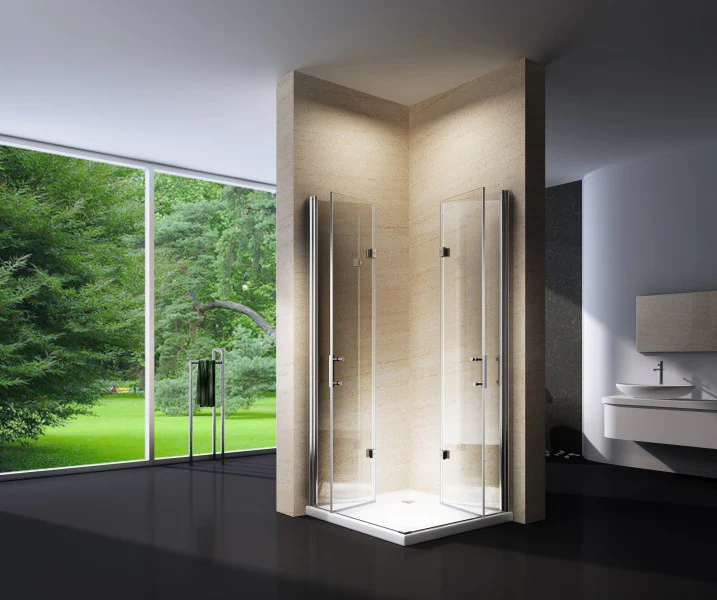 Vikbar duschvägg av nano-glas, EX213, 100 x 100 x 195 cm + duschkar - Image 6