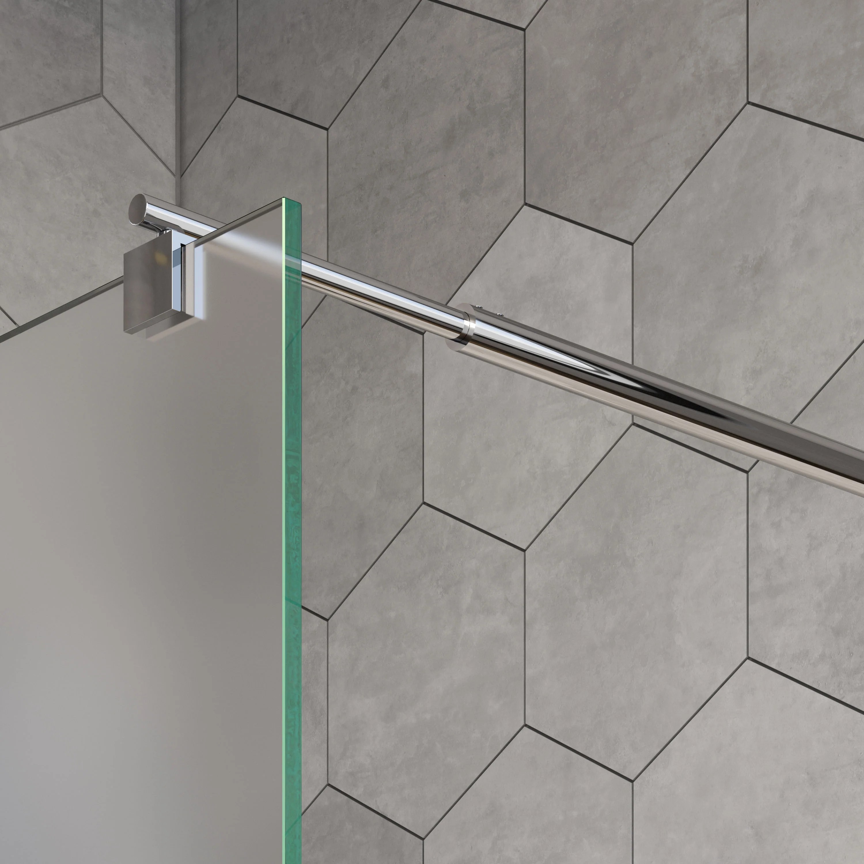 Walk-in duschvägg EX101 - 10 mm NANO äkta glas - satin glas - valbar bredd  - Image 8