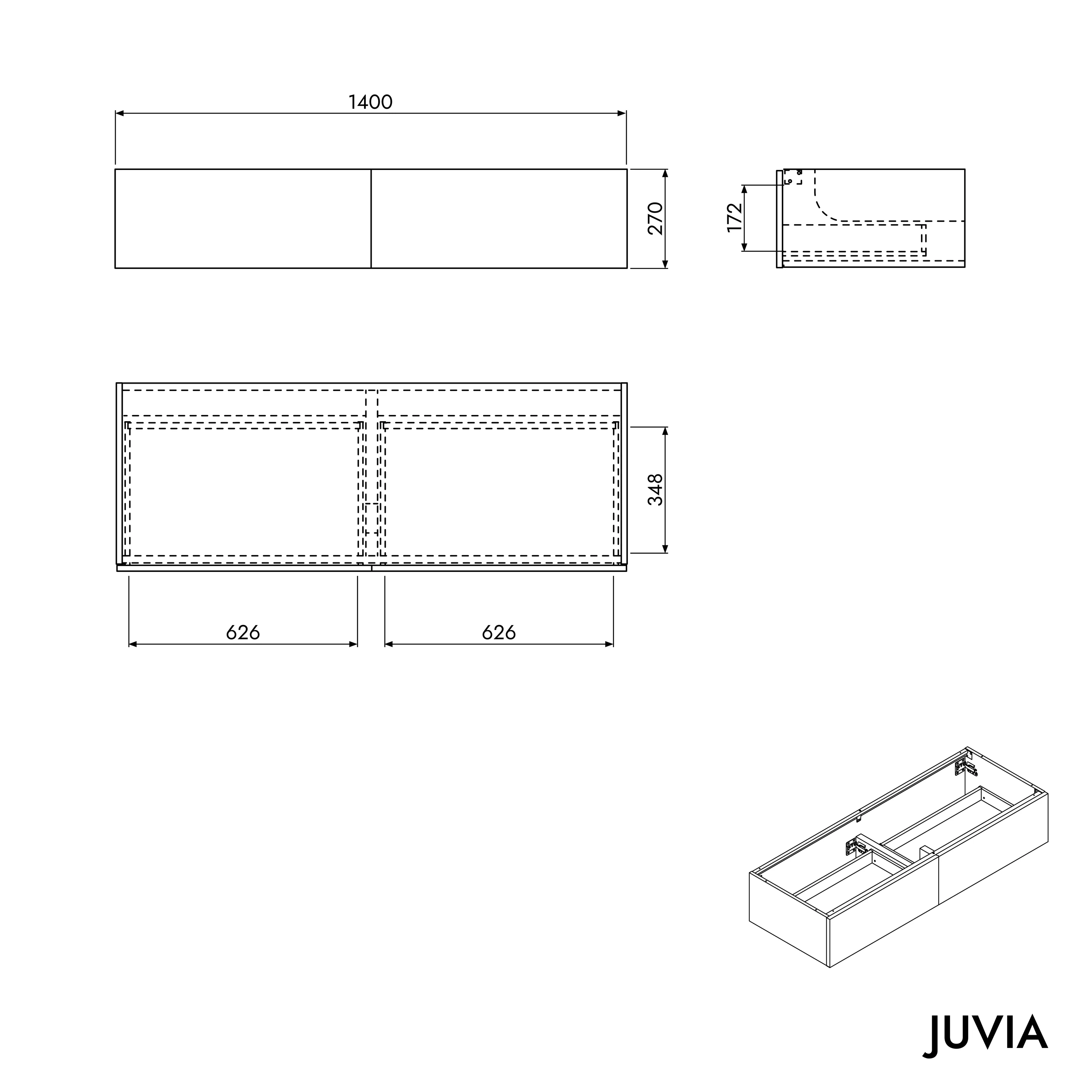 Tvättställsskåp JUVIA Classic 1 - 100 cm till 160 cm - Image 68
