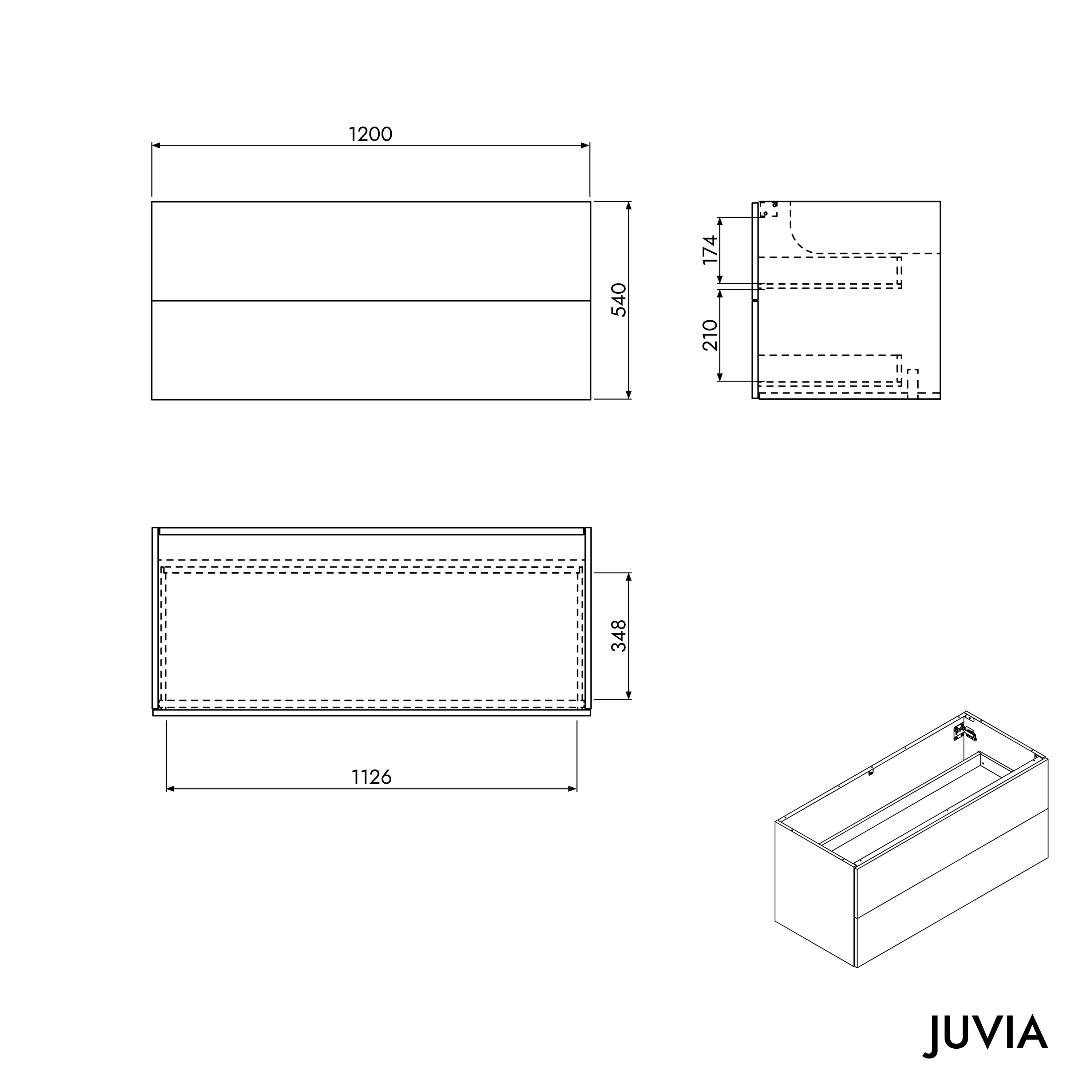 Handfatsskåp JUVIA Classic 2 - 100 cm till 160 cm - Image 66