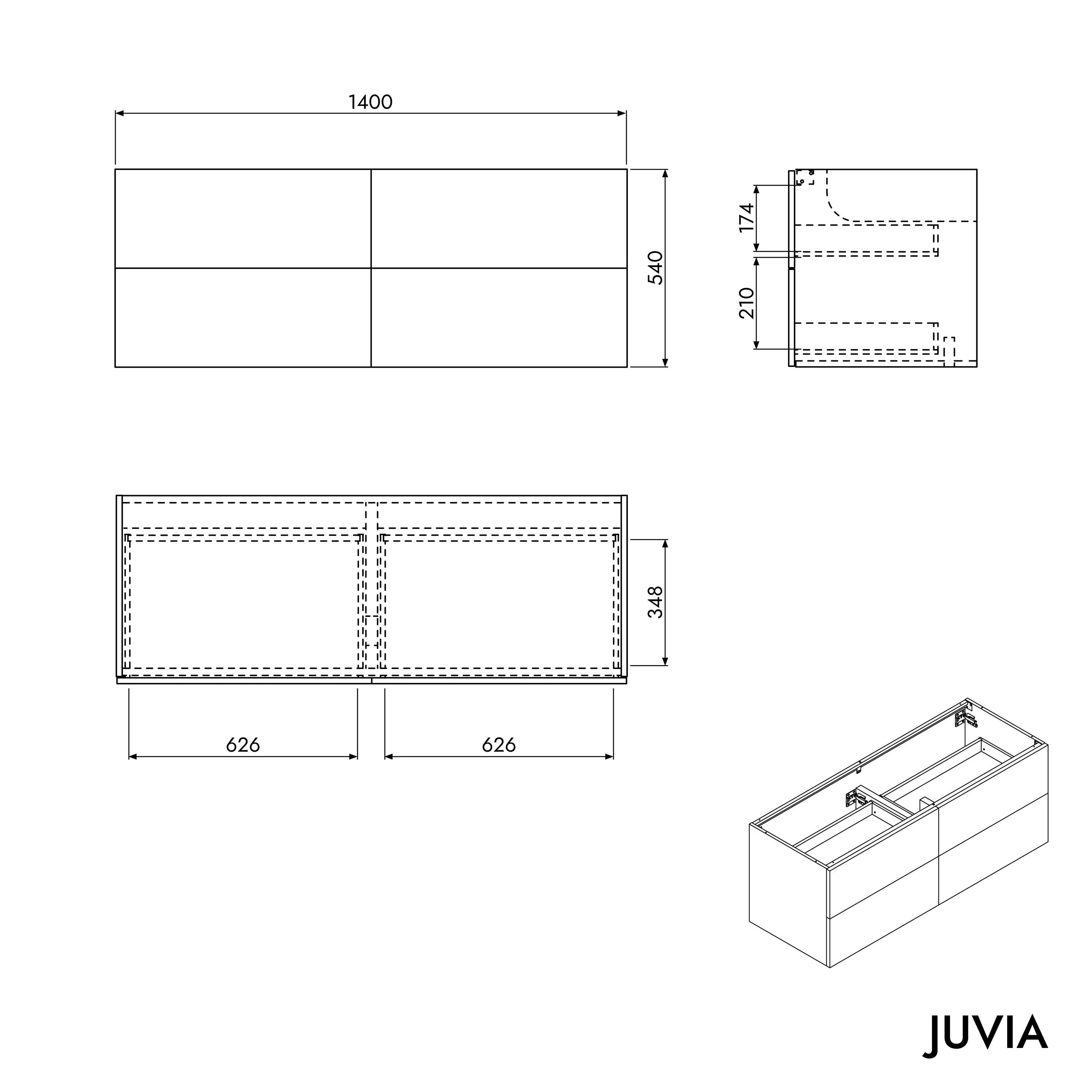 Handfatsskåp JUVIA Classic 2 - 100 cm till 160 cm - Image 68
