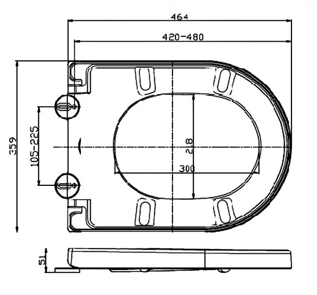 WC-lock U1002 med softclose-funktion (ersättningslock) - Image 7