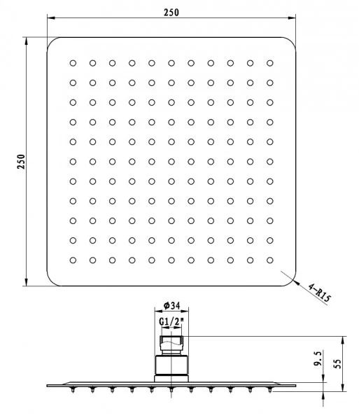 XXL regndusch duschhuvud i rostfritt stål DPG2007 - Image 3